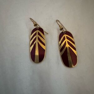 Vintage Laurel Burch Red Tahoe Arrow Earrings